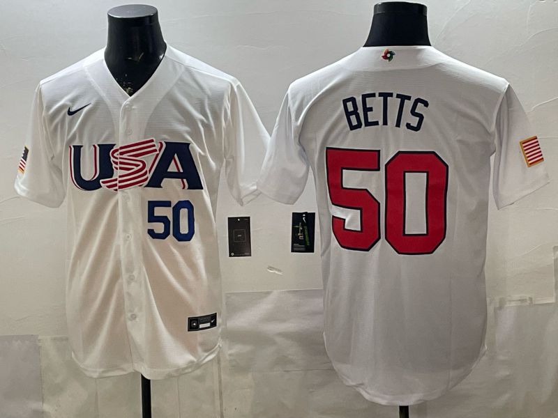 Men 2026 World Cub USA #50 Betts White Nike MLB Jersey style 03->more jerseys->MLB Jersey